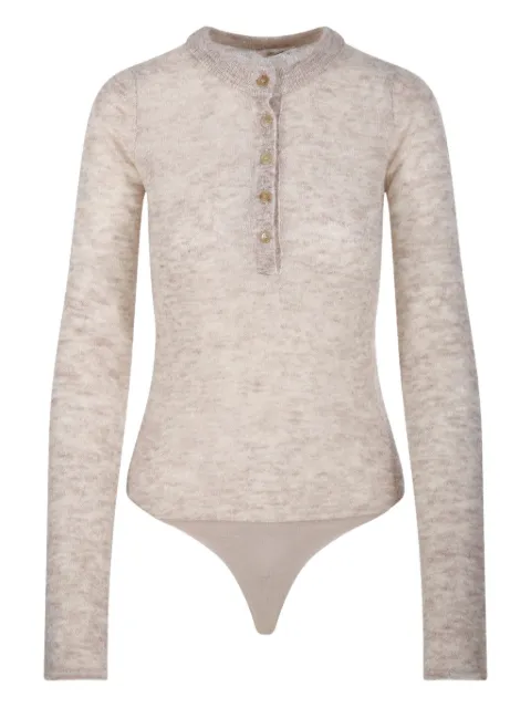 Haikure button-front long-sleeve bodysuit