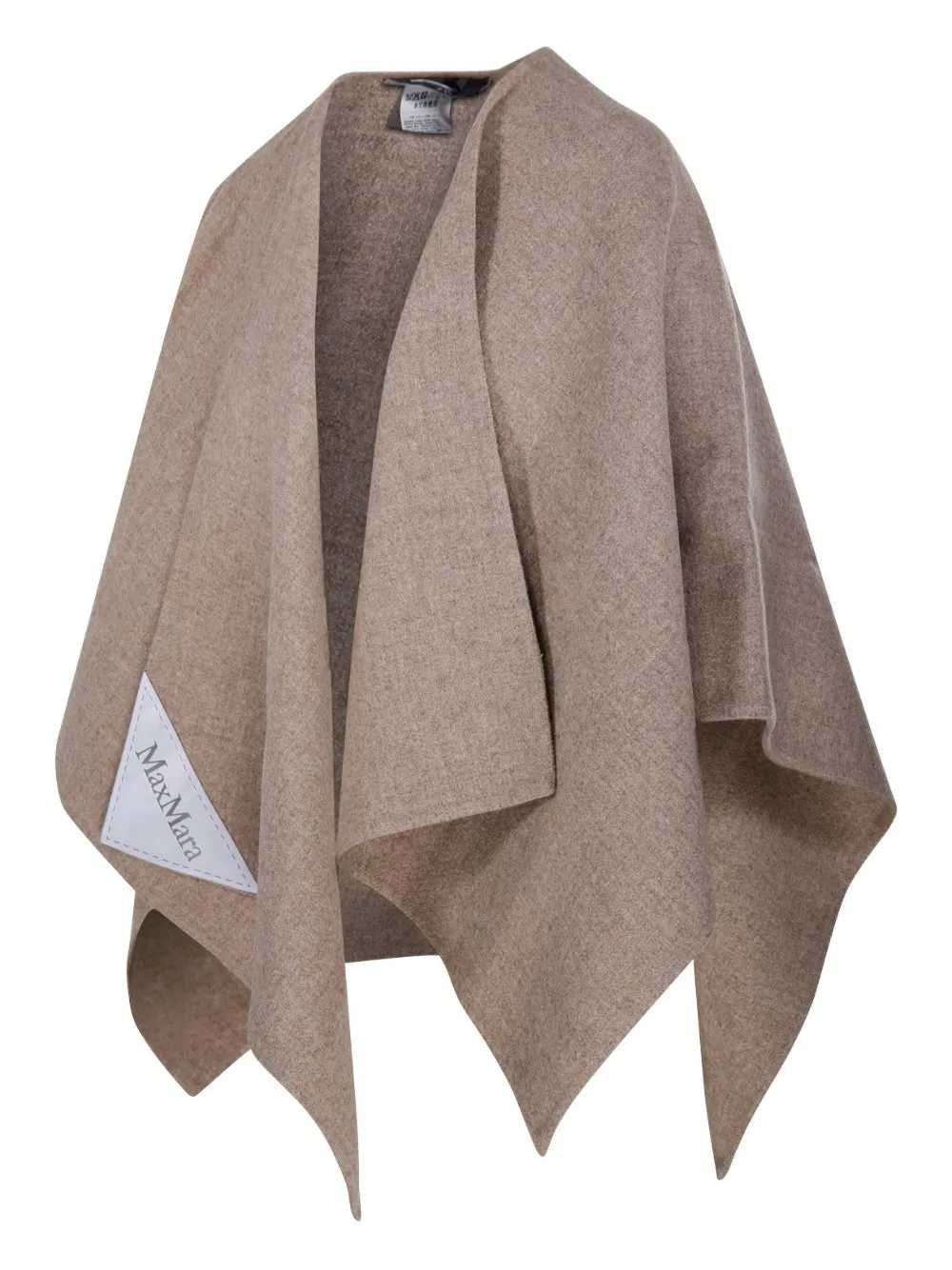 Max Mara Asymmetrische cape met logopatch Beige