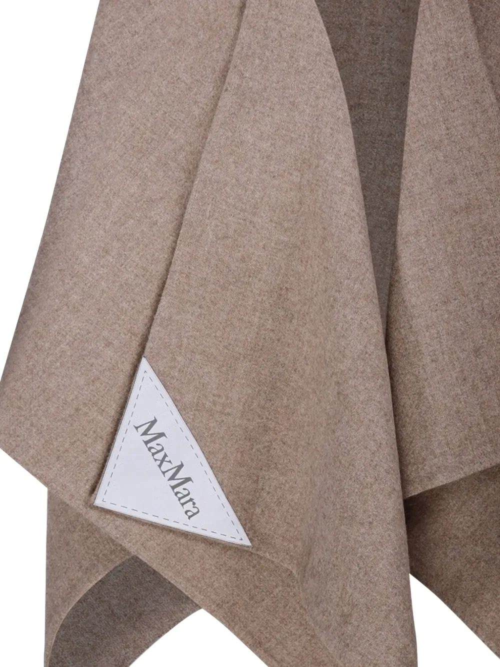 Max Mara Asymmetrische cape met logopatch Beige