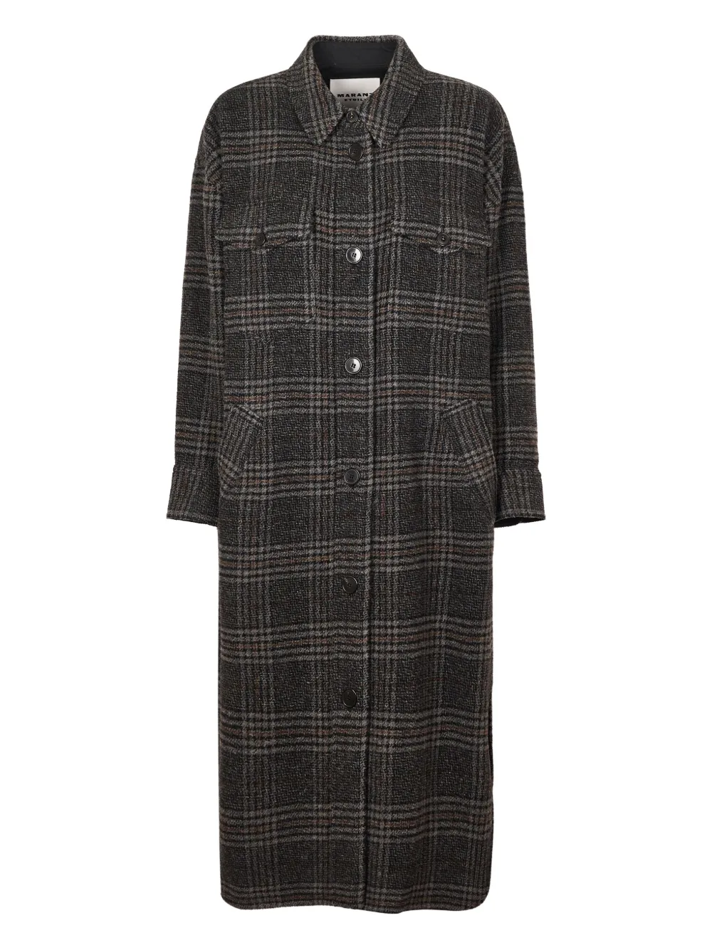 Isabel Marant Étoile Checked Buttoned Coat In Gray