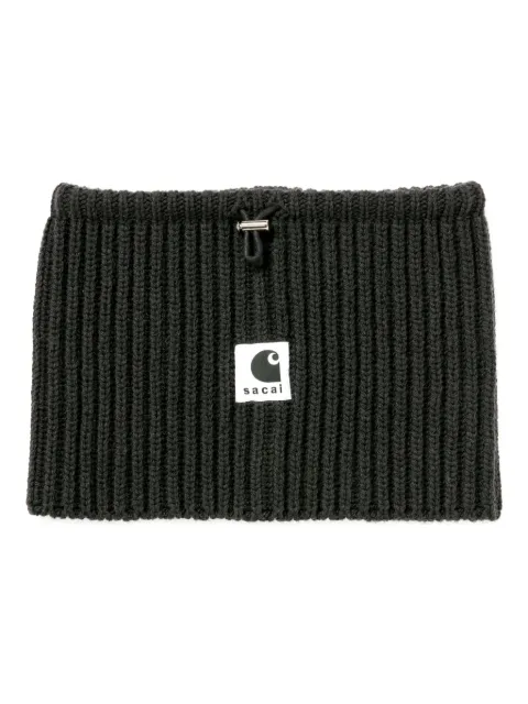 Carhartt WIP Sacai ribbed logo neck warmer