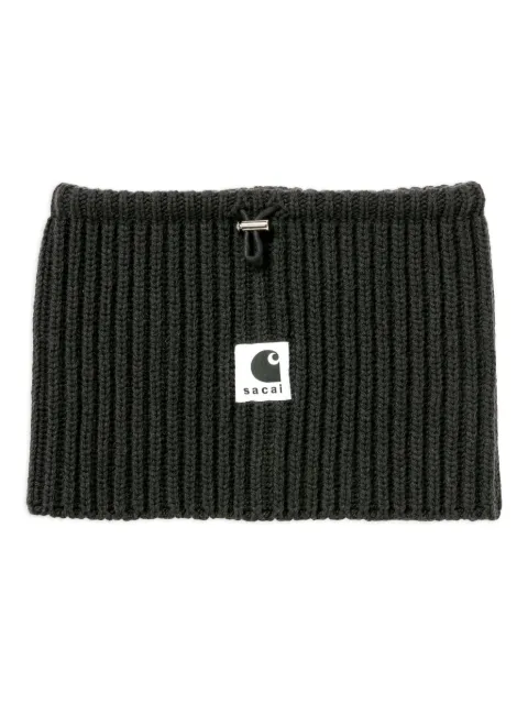 Carhartt WIP Sacai ribbed logo neck warmer