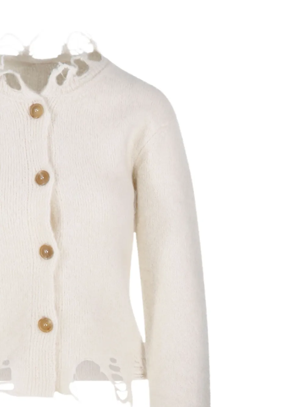 Haikure Gerafeld vest met franje Beige