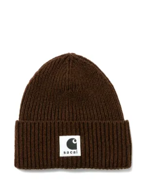 Sacai x Carhartt WIP Ribbed Beanie Hat | Green | FARFETCH CA
