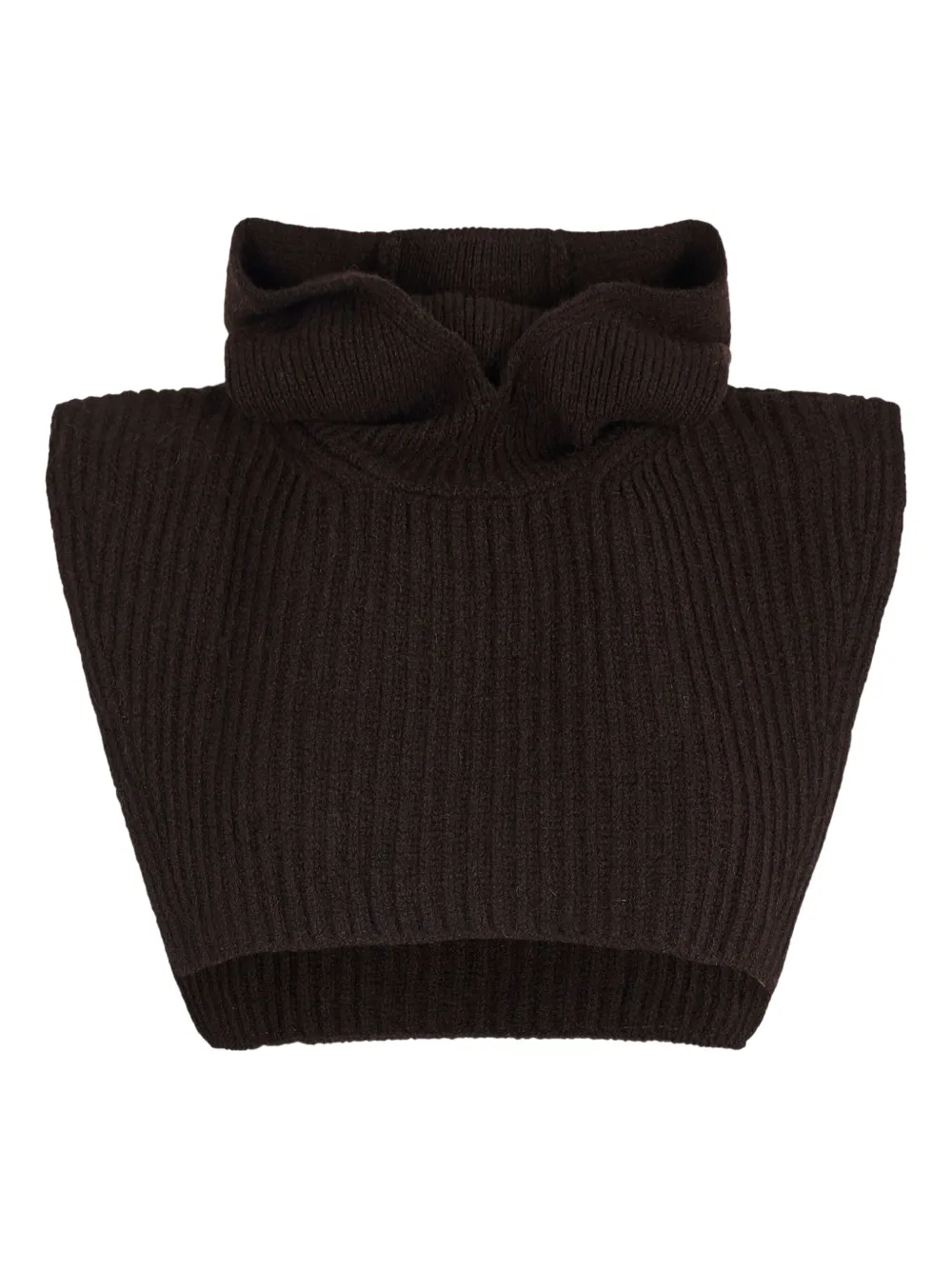 Soeur Ribbed Turtleneck Scarf In Brown