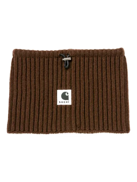 Carhartt WIP Sacai ribbed logo neck warmer