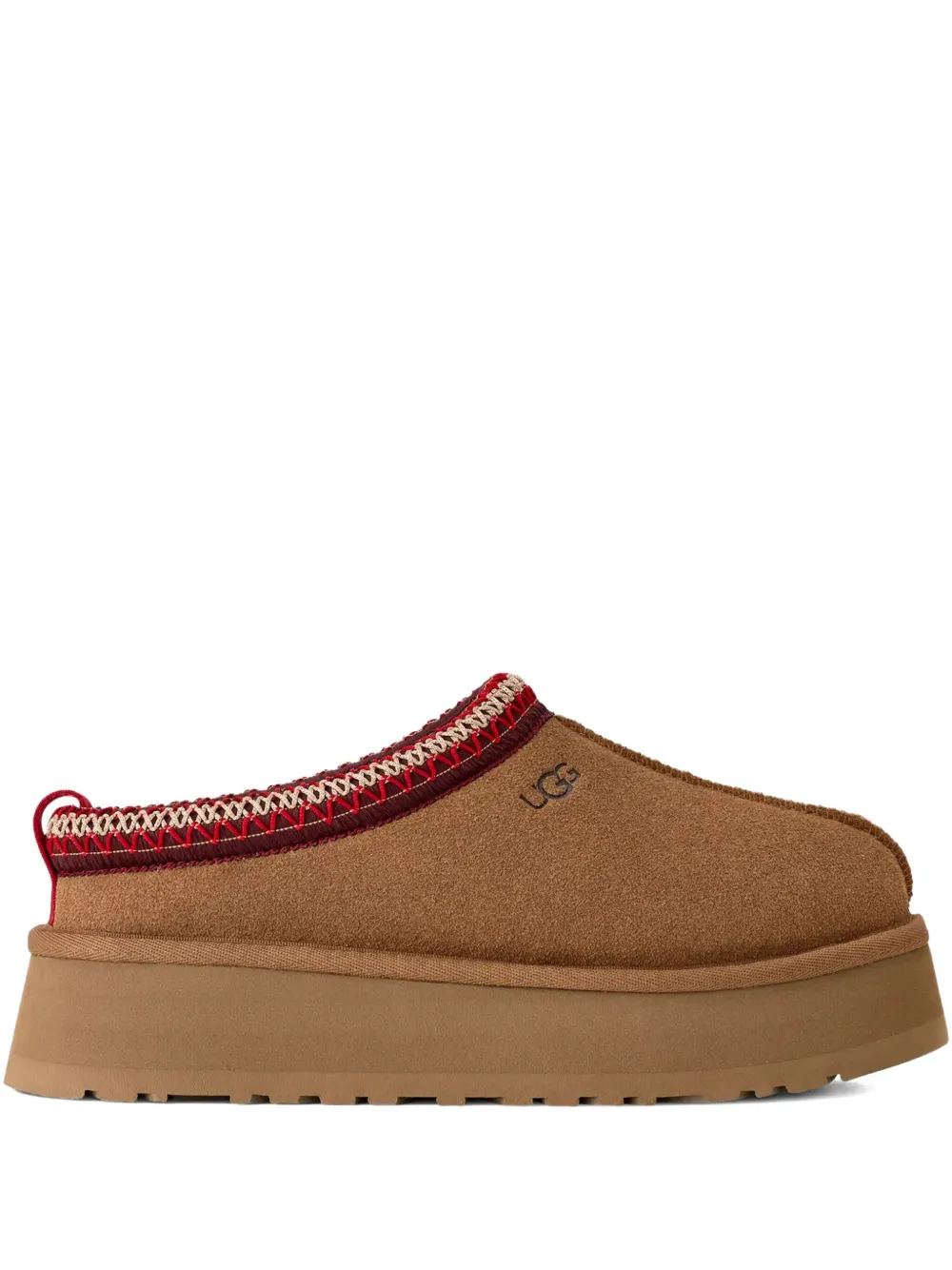 UGG Tazz platform-sole embroidered loafers Brown