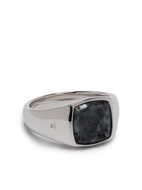 Tom Wood sterling silver larvikite ring