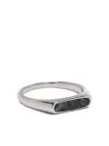 Tom Wood larvikite sterling silver signet ring