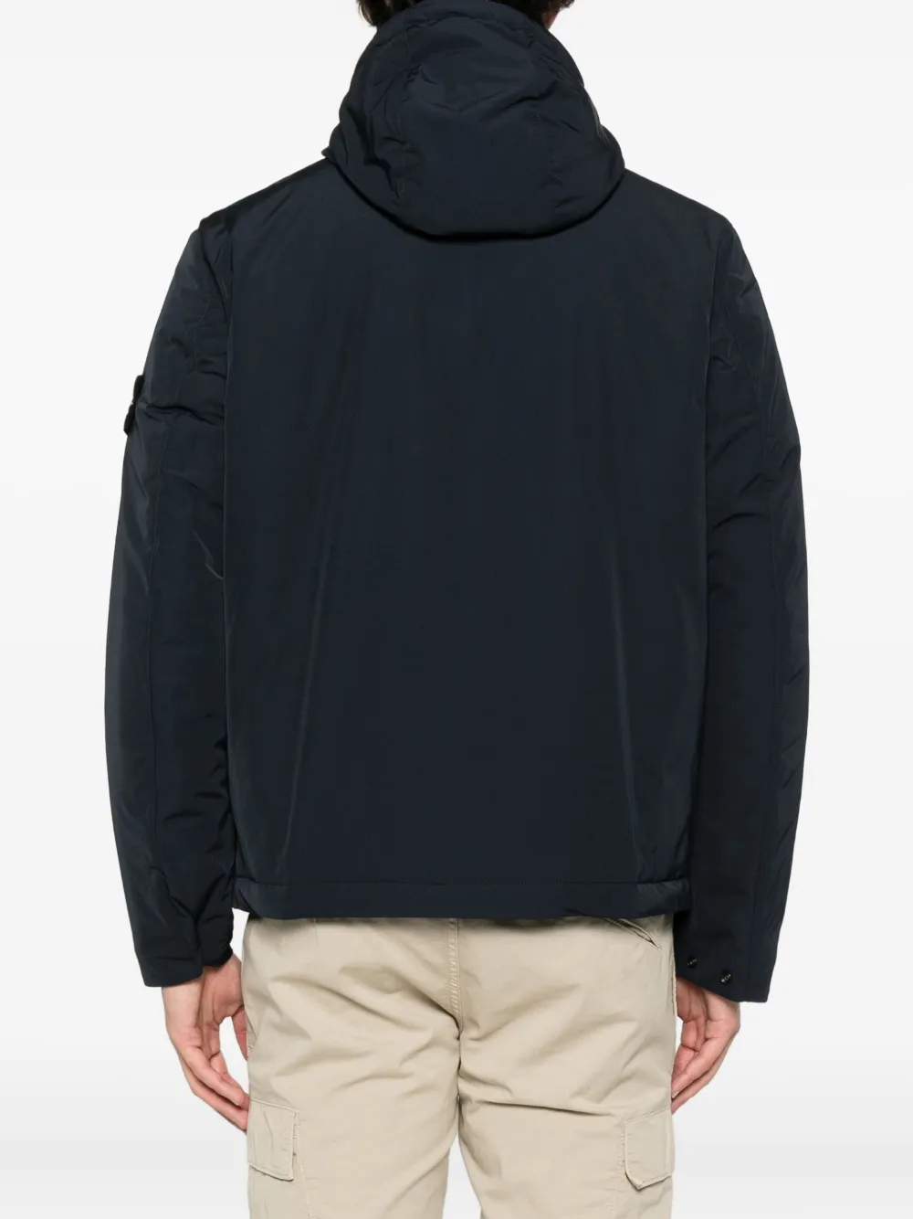 Stone Island hooded zip-front jacket Blauw