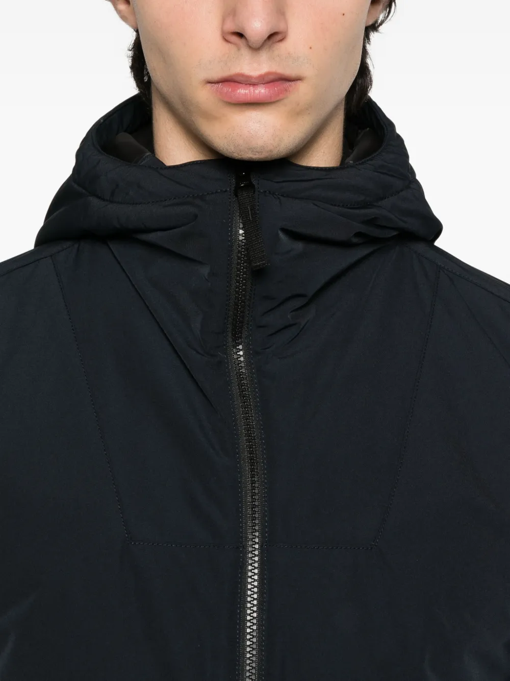 Stone Island hooded zip-front jacket Blauw