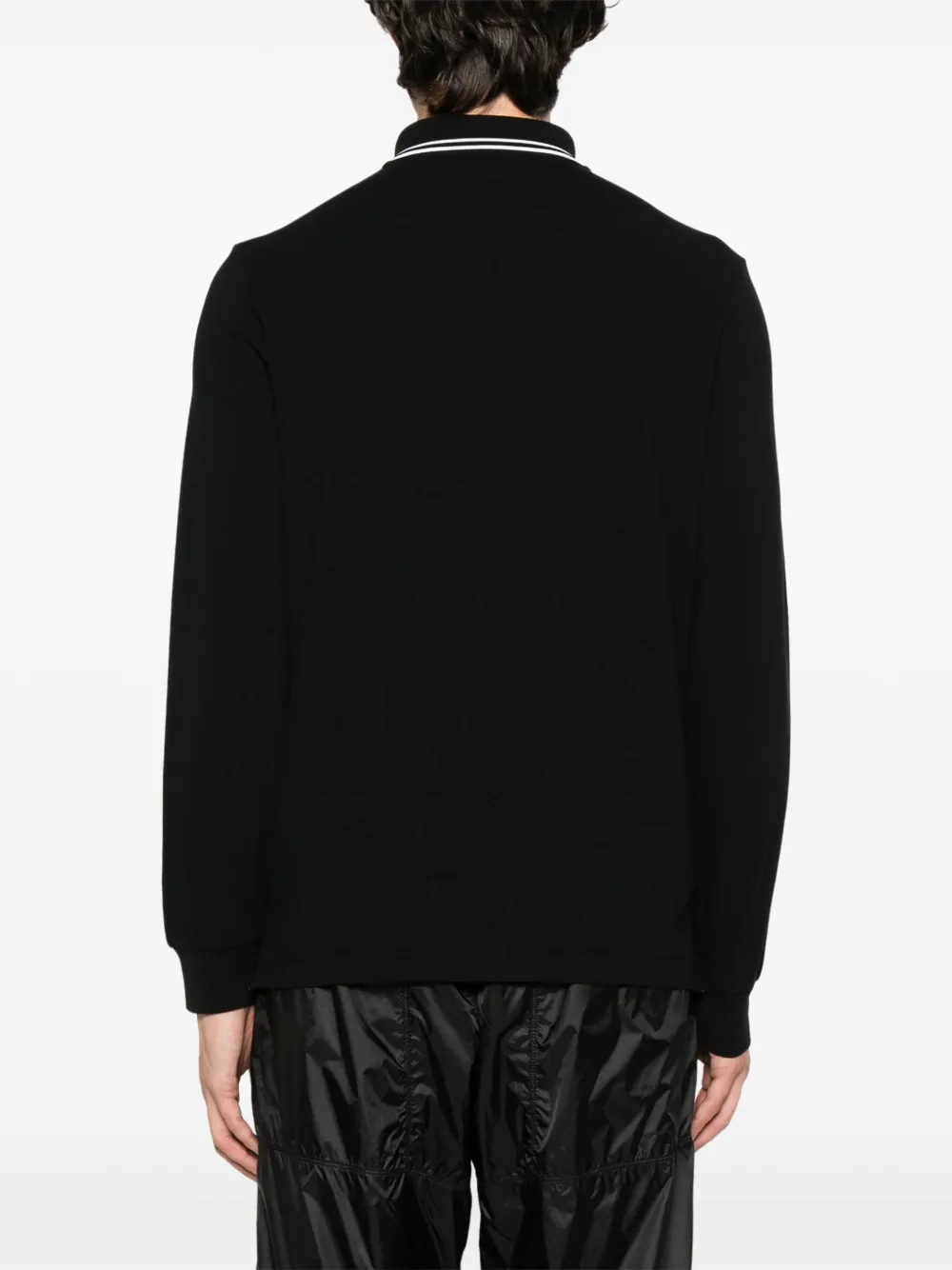 Stone Island Poloshirt met lange mouwen en logo Zwart