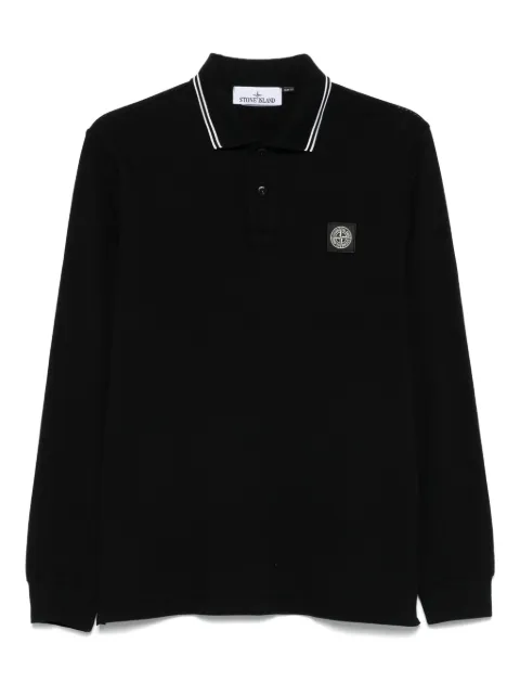 Stone Island long-sleeve logo polo shirt