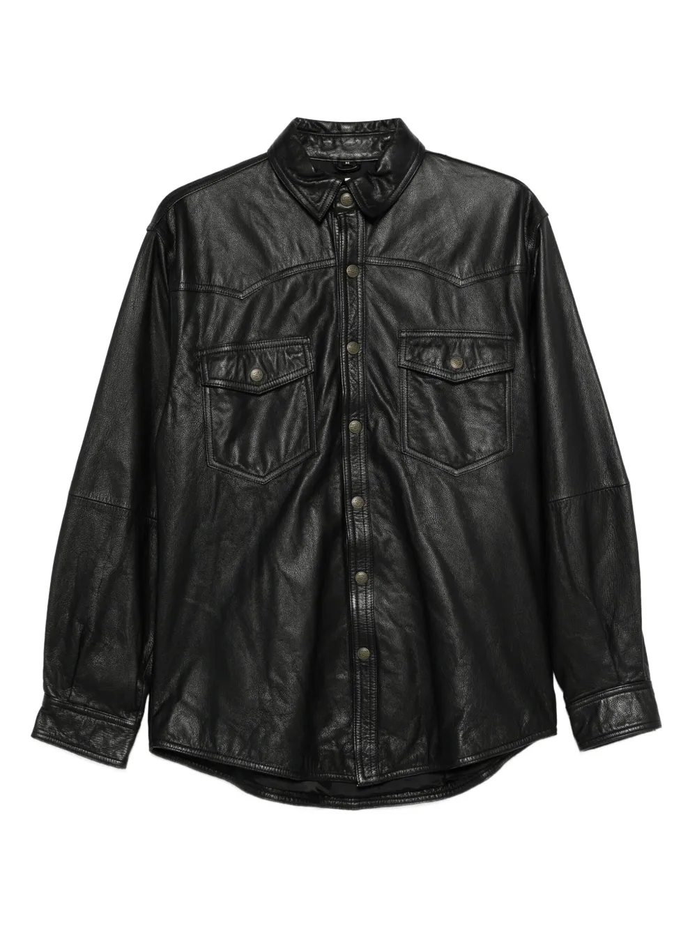 A.N.G.E.L.O. Vintage Cult 1990s レザーシャツジャケット - ブラック A.N.G.E.L.O. Vintage Cult 1990s レザーシャツジャケット - ブラック