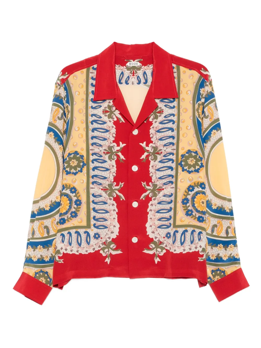 BODE Bricolage silk shirt Rood