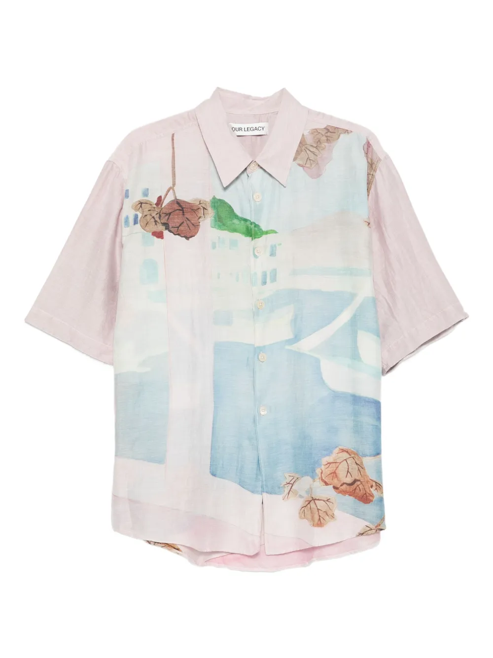 marina vista print short-sleeved shirt