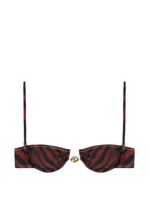Reina Olga Hammond tiger-print bikini top