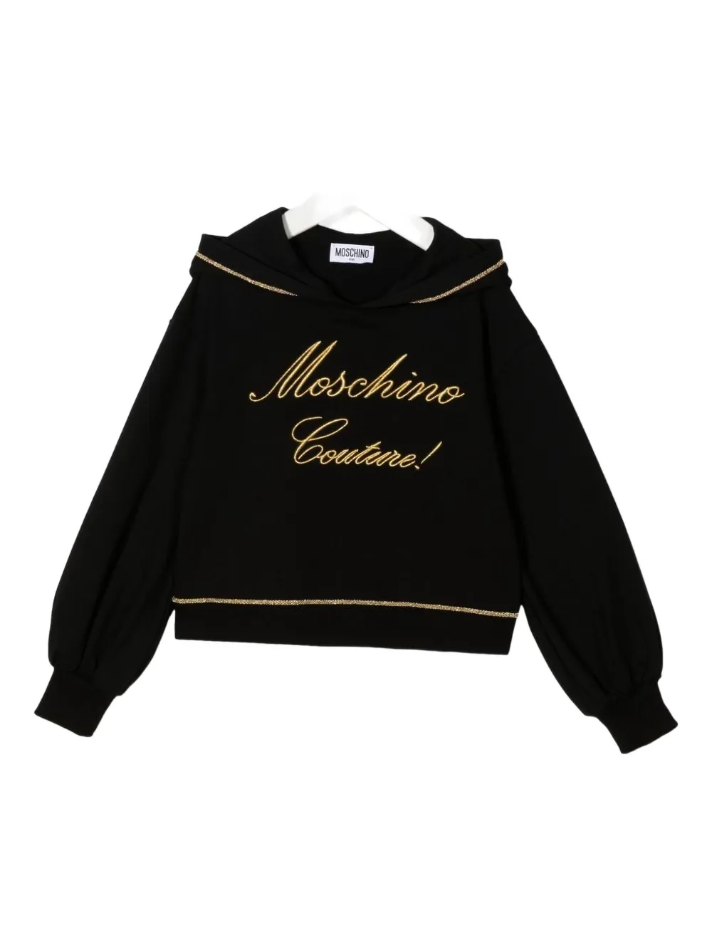 Moschino Kids embroidered-detail hooded sweatshirt Zwart