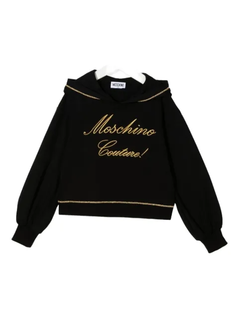 Moschino Kids embroidered-detail hooded sweatshirt