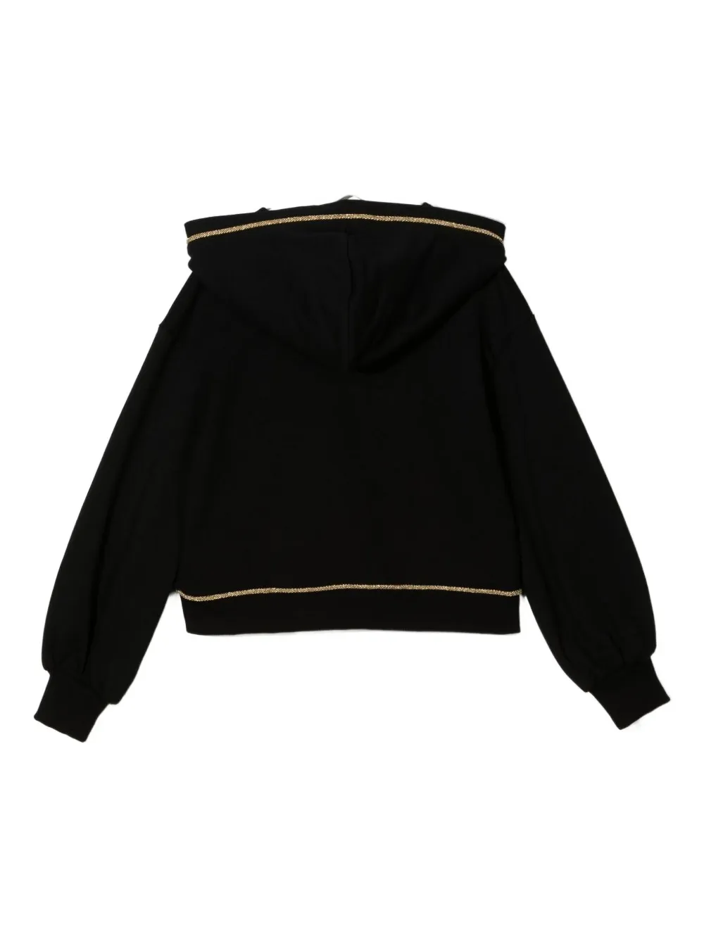 Moschino Kids embroidered-detail hooded sweatshirt Zwart