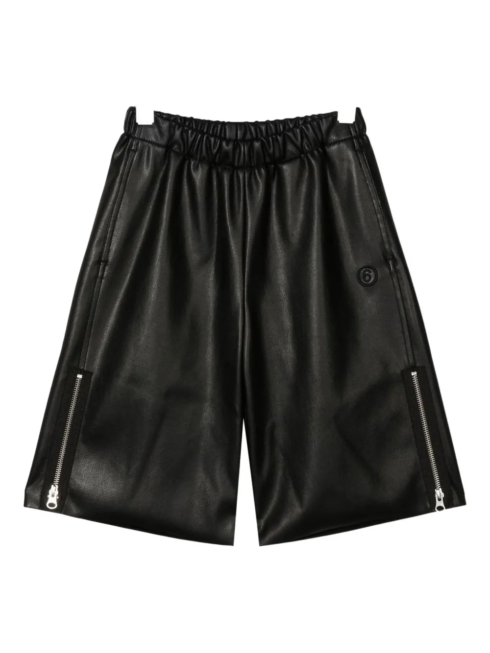 MM6 Maison Margiela Kids elastic-waist zip-detail shorts Zwart