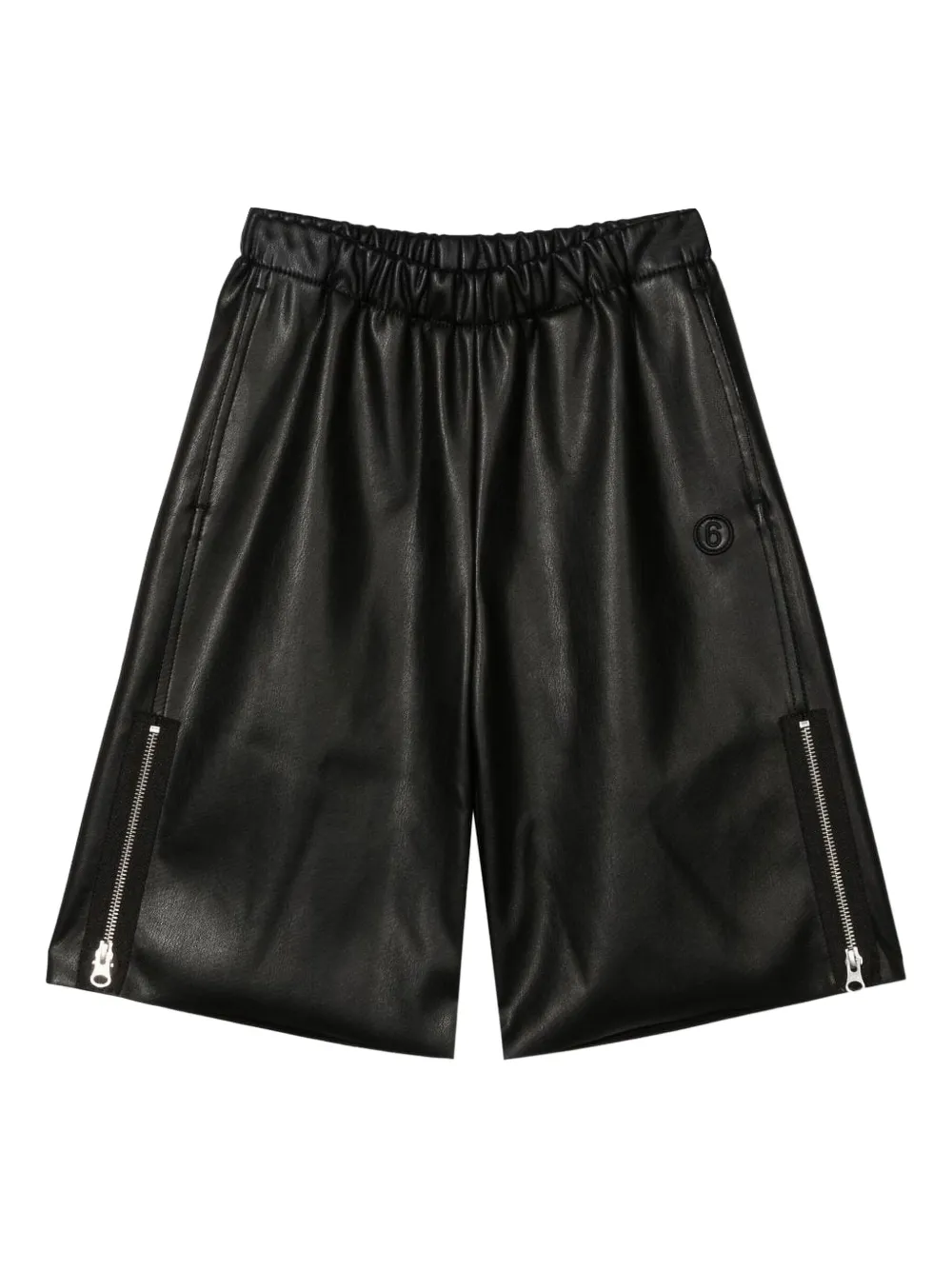 MM6 Maison Margiela Kids elastic-waist zip-detail shorts Zwart