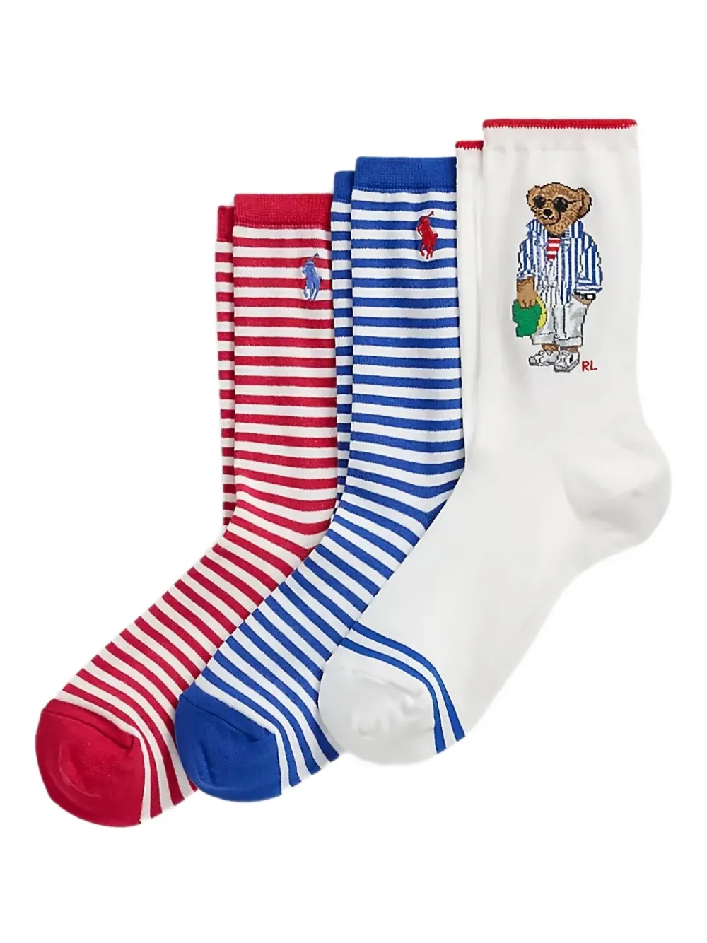 Polo Ralph Lauren striped socks (pack of three) - ホワイト Polo Ralph Lauren striped socks (pack of three) - ホワイト
