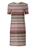 Missoni zigzag-pattern short-sleeve mini dress - Pink