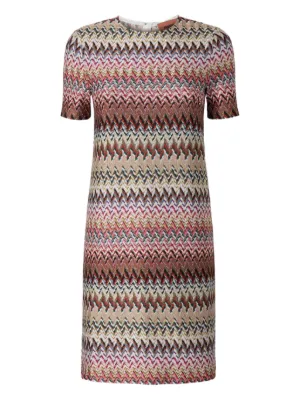 Missoni Zigzag Lam Knit Mini Dress | Pink | FARFETCH