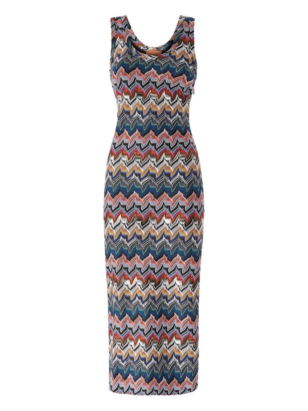 Missoni Zigzag Sleeveless Midi Dress In Multi