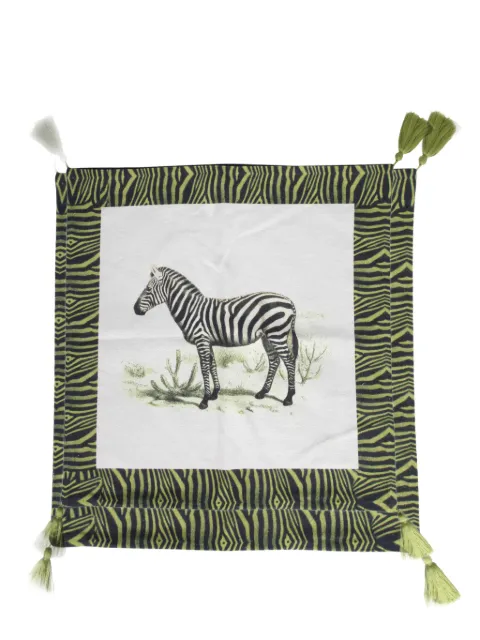 Les-Ottomans zebra-print tassel cushion