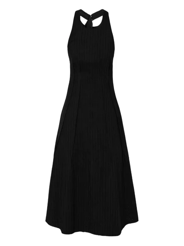 RXQUETTE halter-neck Pleated Midi Dress | Black | FARFETCH RXQUETTE halter-neck Pleated Midi Dress | Black | FARFETCH