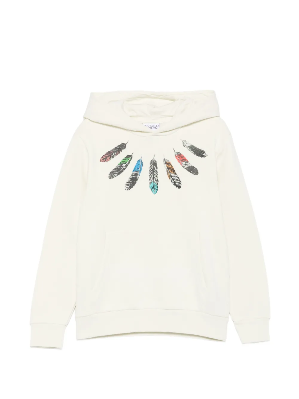 COUNTY OF MILAN KIDS feather-print hoodie - Toni neutri