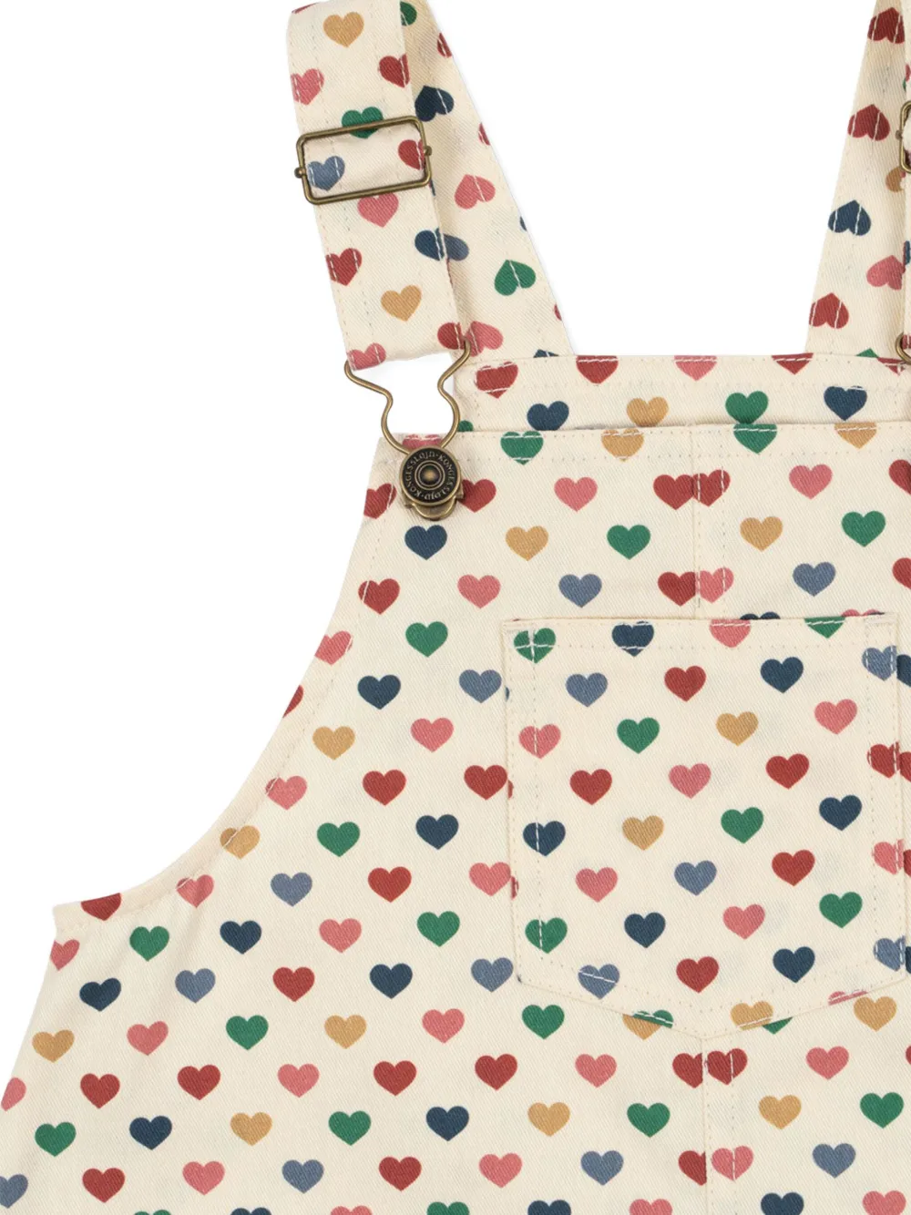 Konges Sløjd heart-print pinafore dress Beige