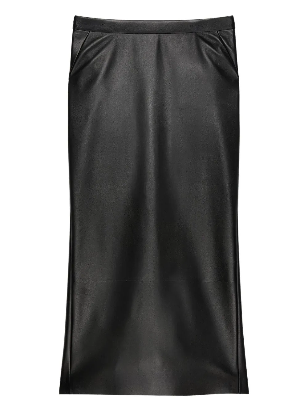 Givenchy Mid-length skirt in nappa leather with pleated back - Schwarz