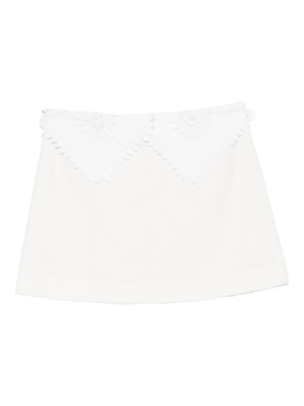 Rxquette Lace-trimmed Cotton Mini Skirt In White