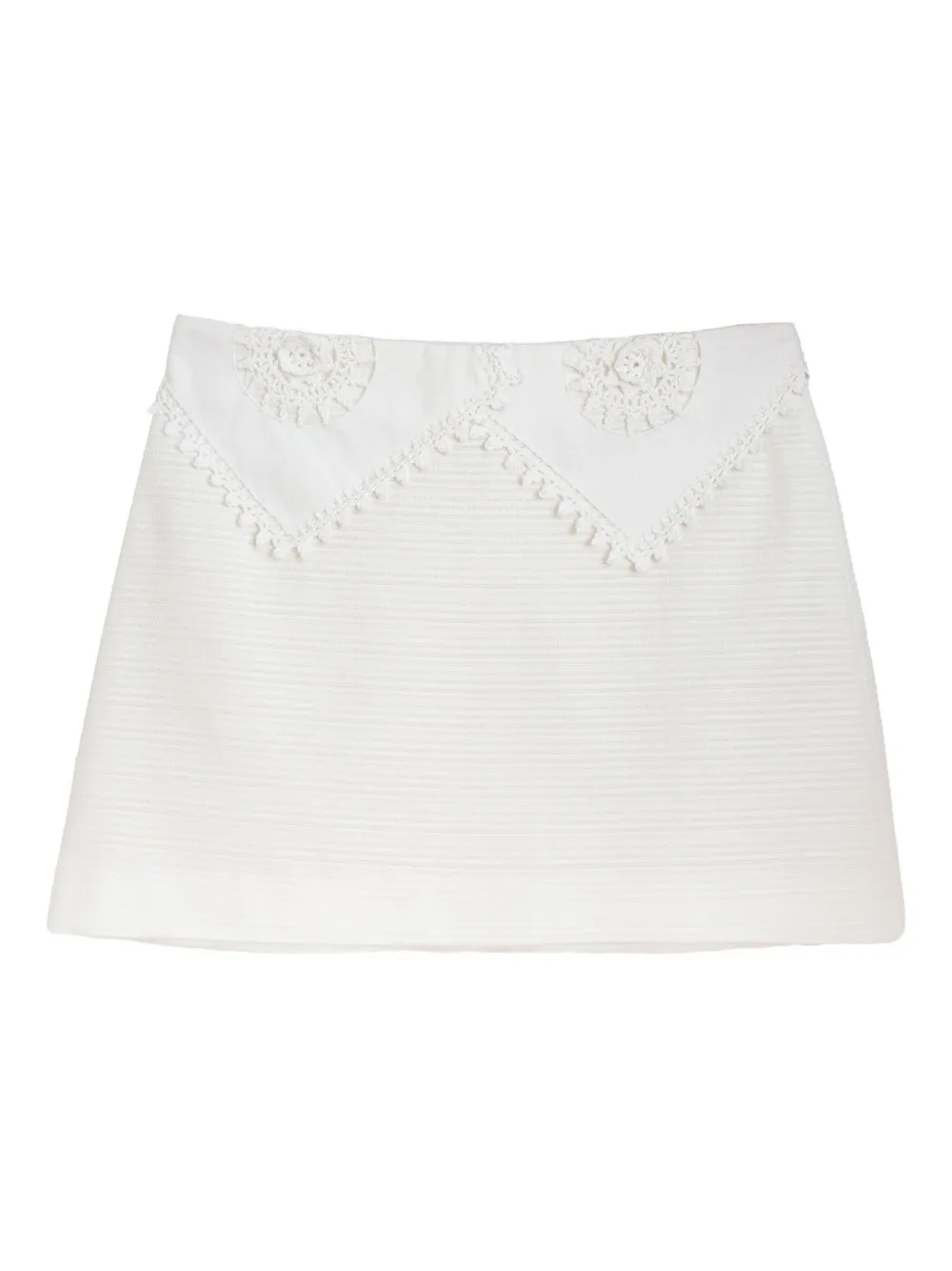RXQUETTE Saia curta com acabamento de renda | Branco | Image 1