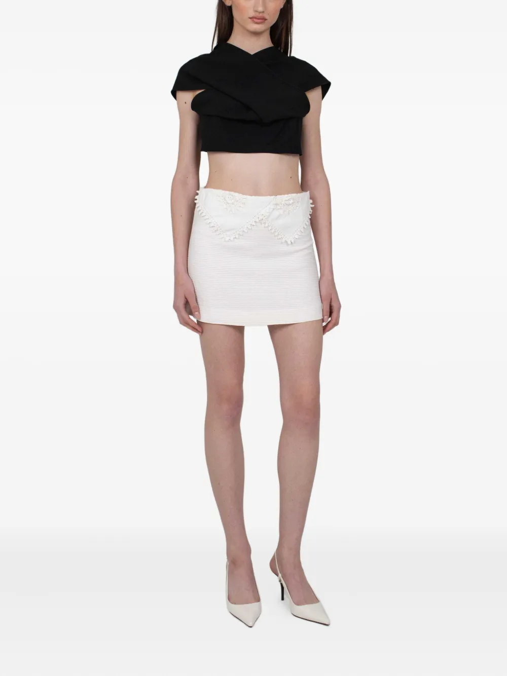 RXQUETTE Saia curta com acabamento de renda | Saia evasê | Image 2