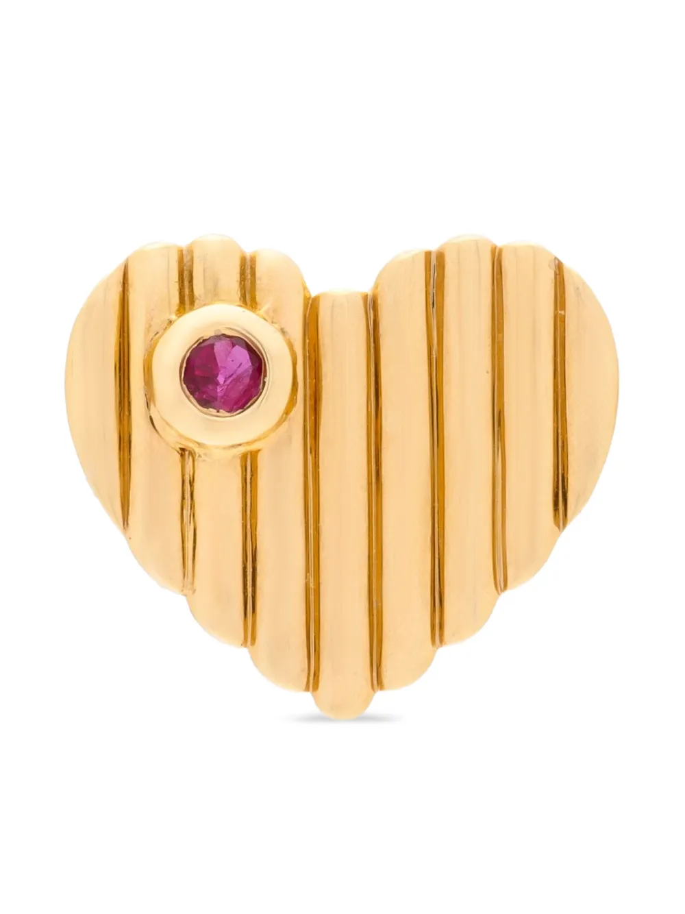 Kalthams Pavilion Jewellery 18K yellow gold Heart Dot ruby earring | Image 2