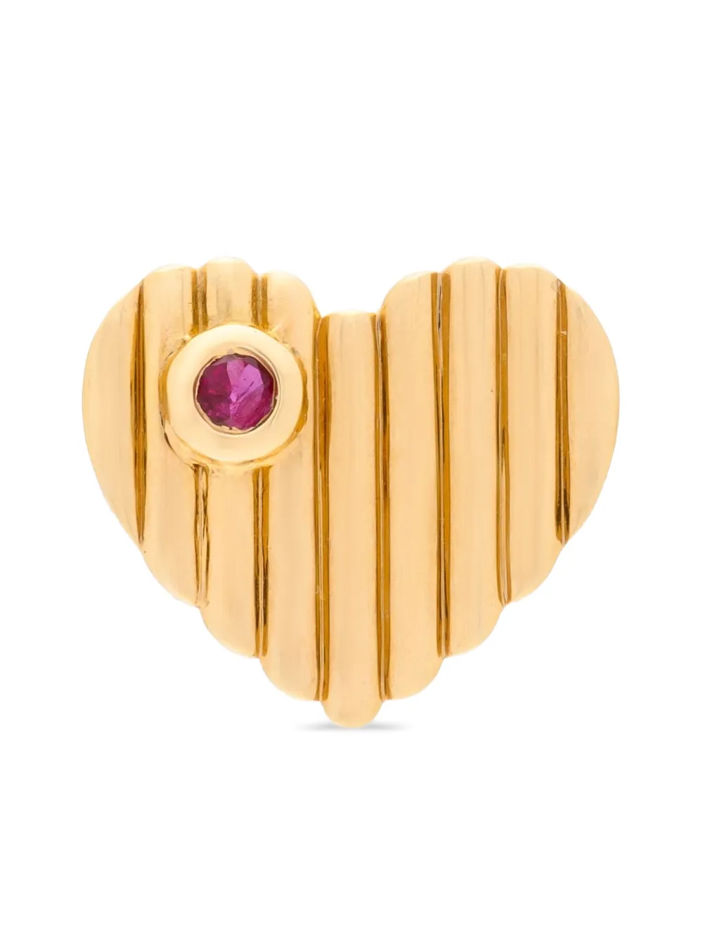 Kalthams Pavilion Jewellery 18K yellow gold Heart Dot ruby earring - Kalthams Pavilion Jewellery 18K yellow gold Heart Dot ruby earring -