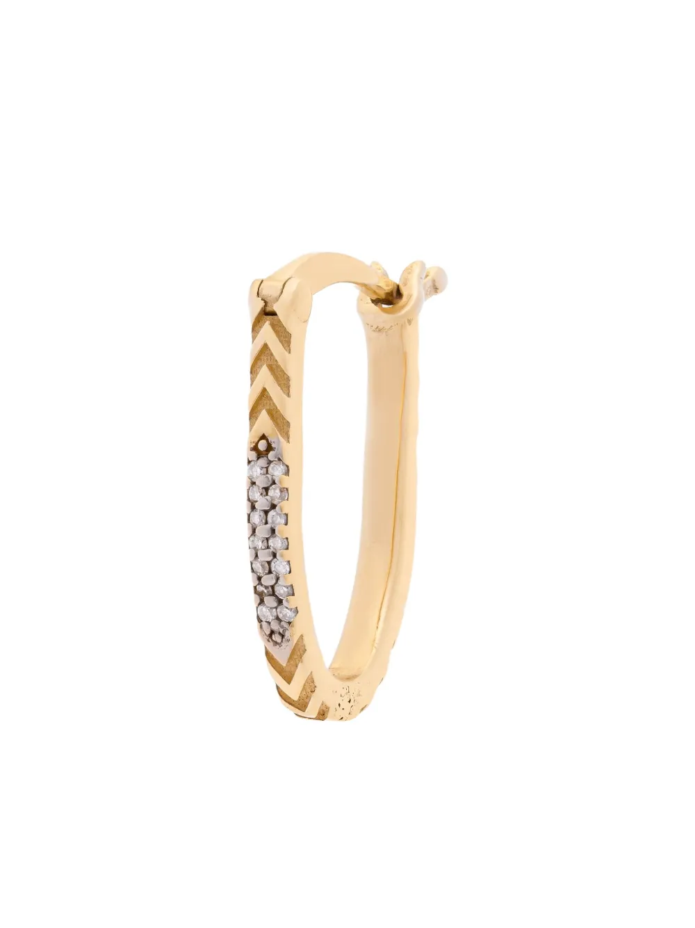 Foen 14K yellow gold small Mahuka diamond hoop earring | Fine Jewelry | Image 2