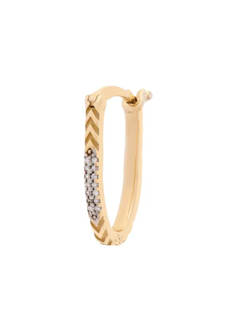 Foen 14K yellow gold small Mahuka diamond hoop earring