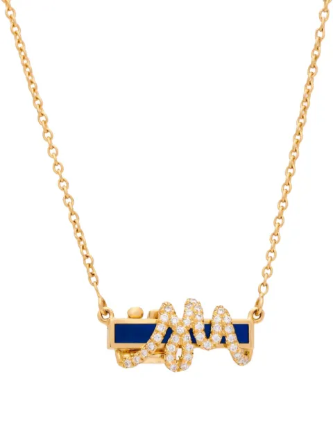 Auragraph 18K yellow gold Mini Mood lapis lazuli necklace