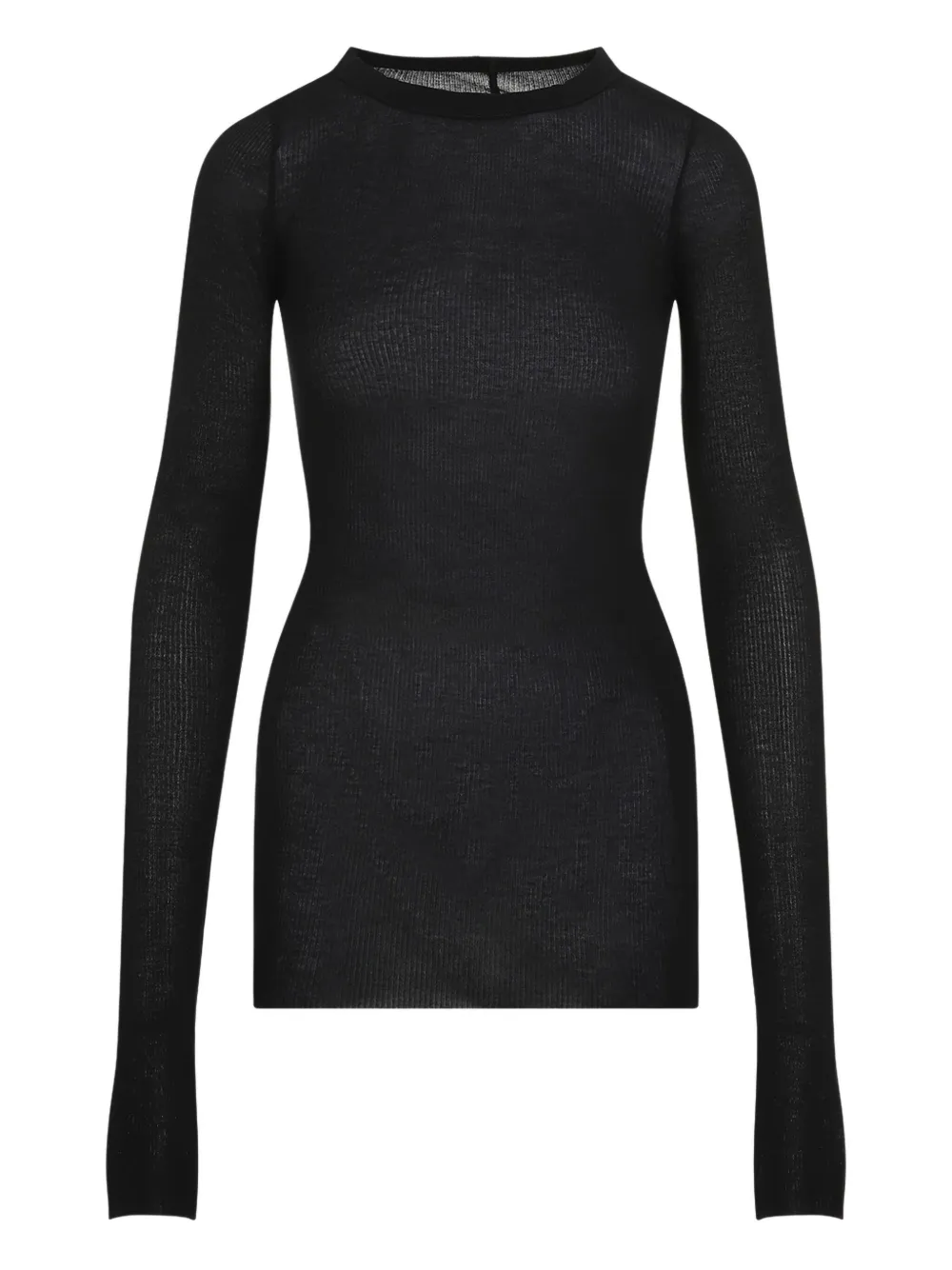 Rick Owens ribbed long-sleeve top Zwart