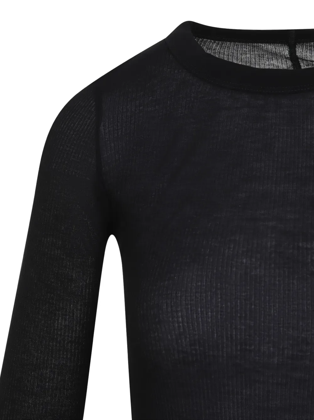 Rick Owens ribbed long-sleeve top Zwart
