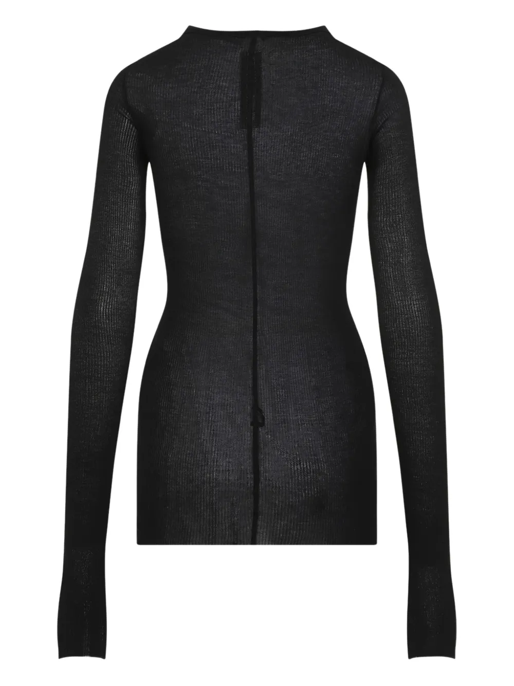 Rick Owens ribbed long-sleeve top Zwart