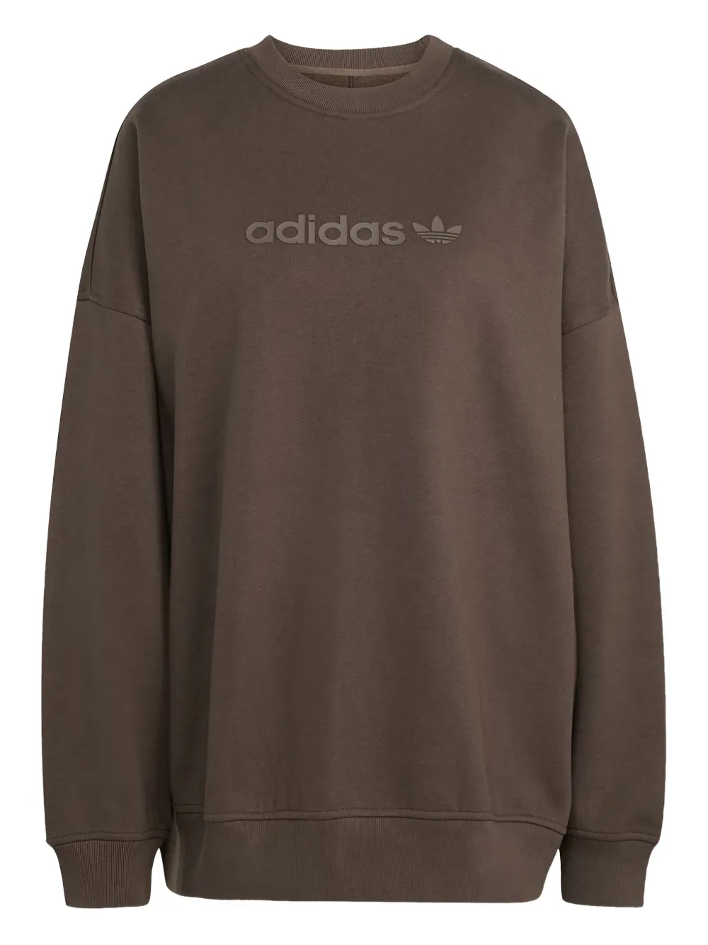 adidas Sweater met ronde hals en logo Bruin