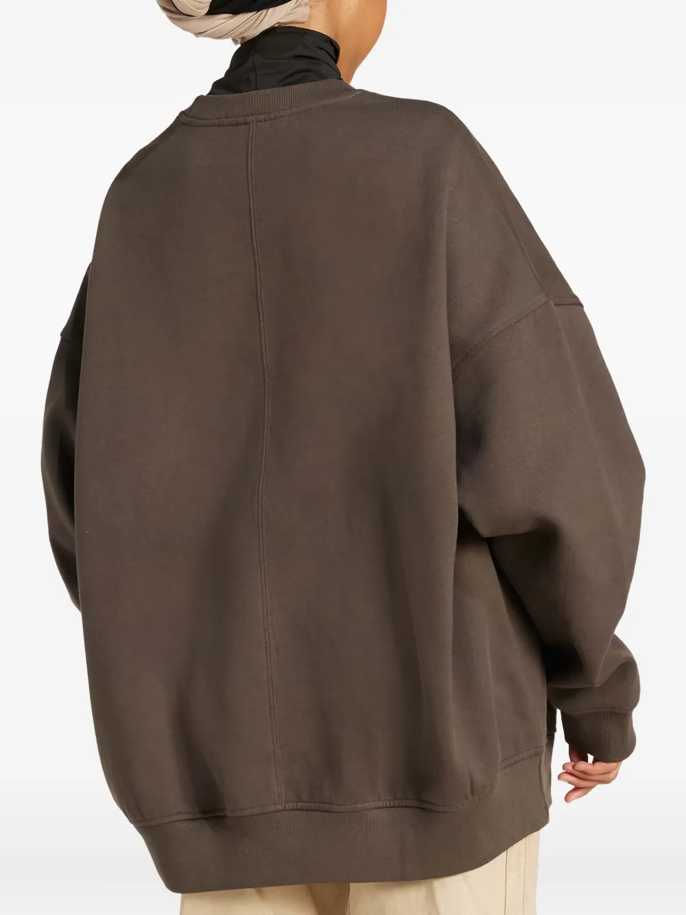 adidas Sweater met ronde hals en logo Bruin