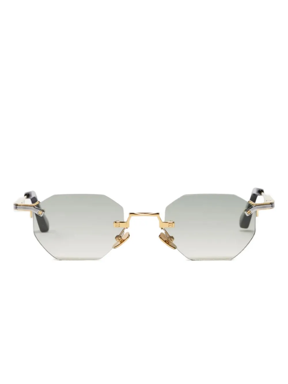John Dalia Curtis C406 zonnebril met geometrisch montuur Goud