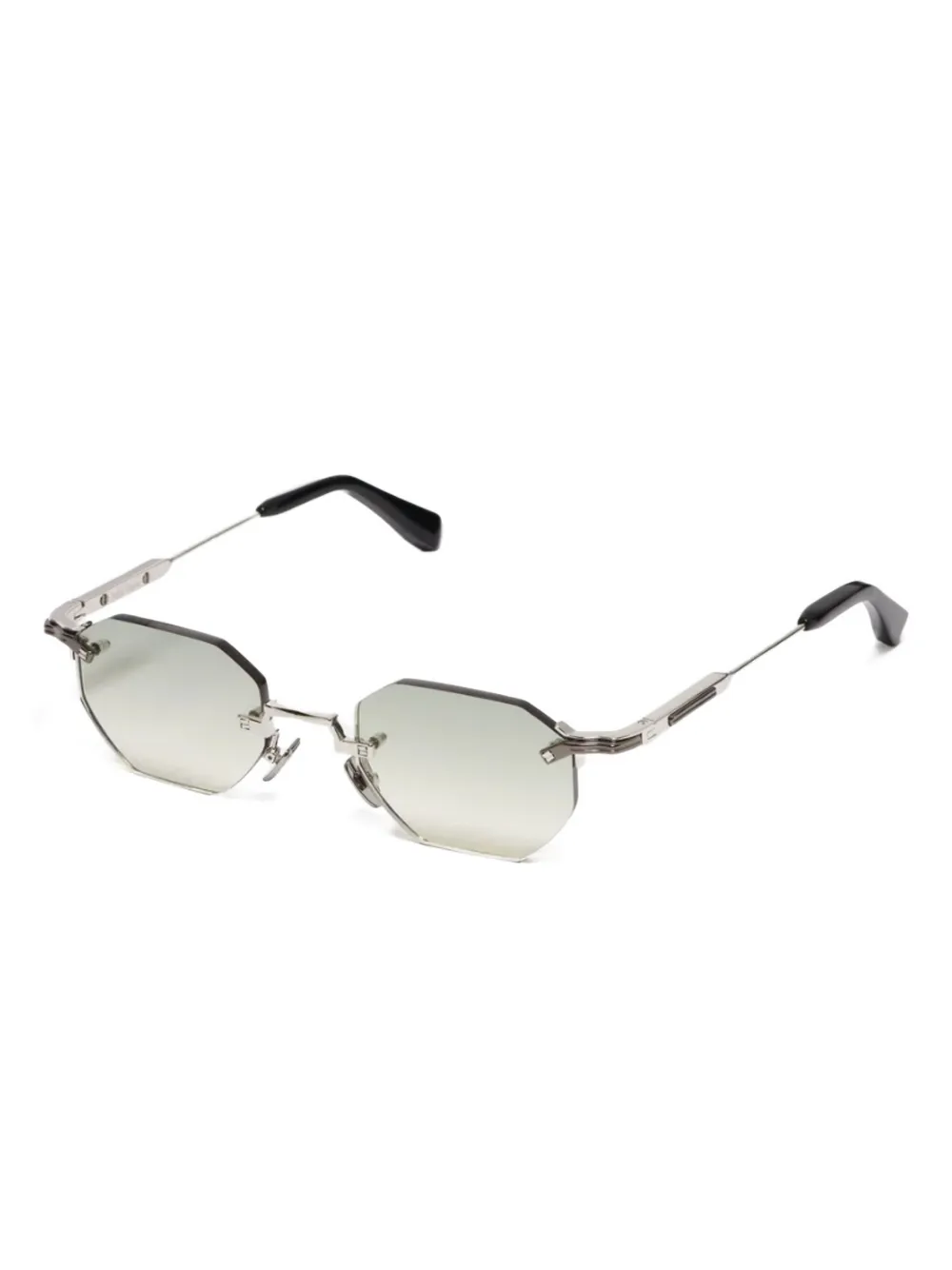 John Dalia Curtis C475 zonnebril met geometrisch montuur Zilver